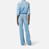 Tuta denim con lettering - Elisabetta Franchi TJ44D61E2 192 ELISABETTA FRANCHI 