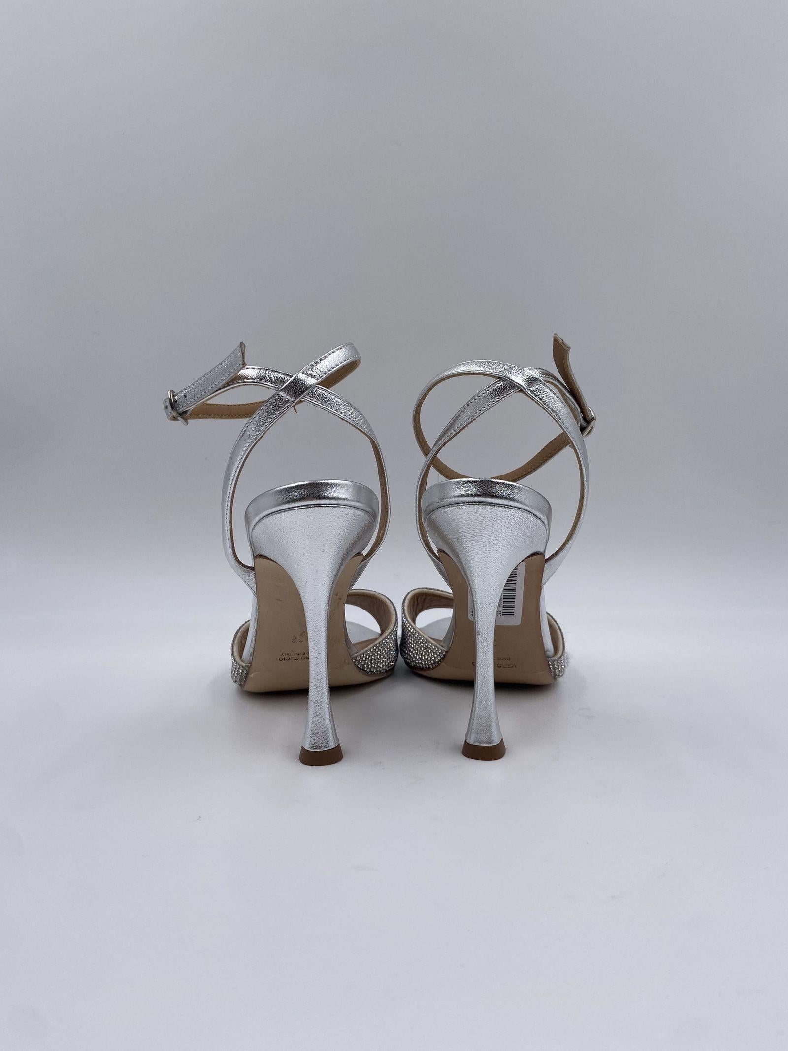 Sandalo aperto con mini strass H2286 ARGENTO OFELIA 