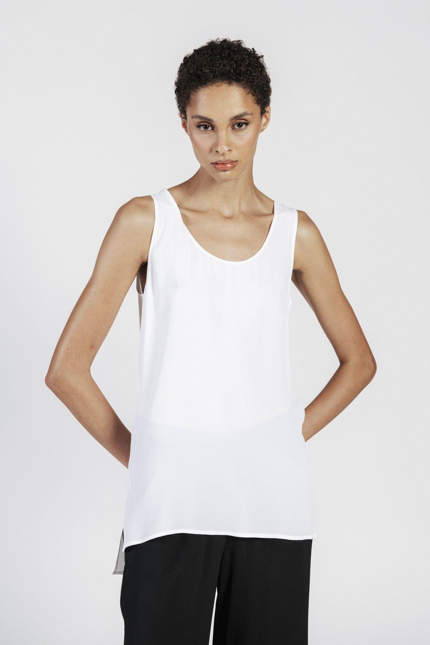 Canotta in crepe de chine - Carla G MIAR13D8 01 CARLA G. 