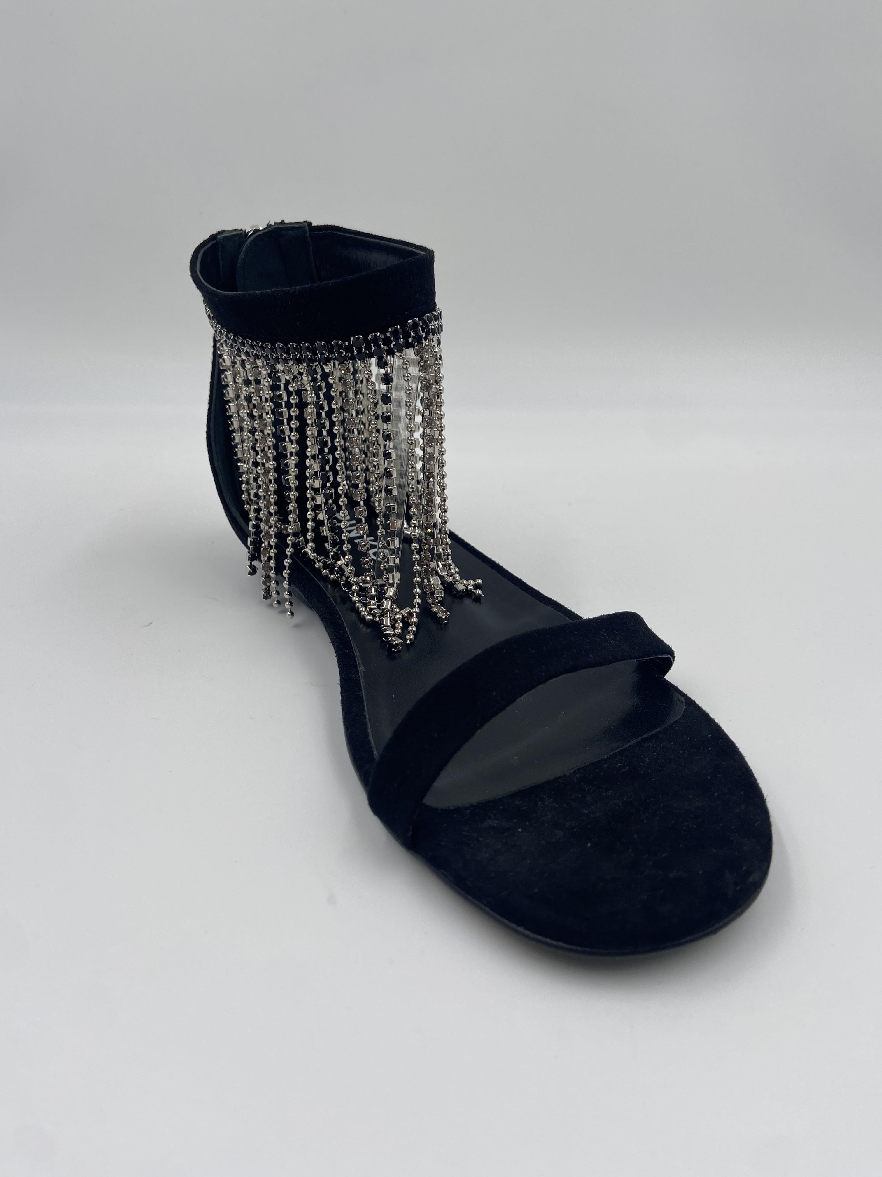 Sandalo basso con frange e strass 100663-A0NM Z99 PINKO 
