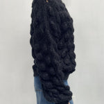 Maglia lavorazione traforata 153 NERO OFELIA 