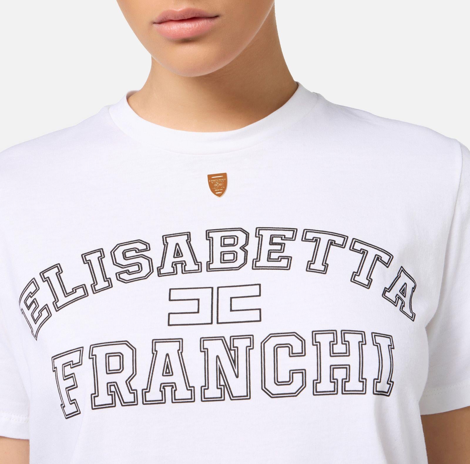 T-shirt con logo college - Elisabetta Franchi MA01546E2 270 ELISABETTA FRANCHI 