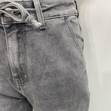 Jeans mom fit con coulisse LAF264 GRIGIO OFELIA 
