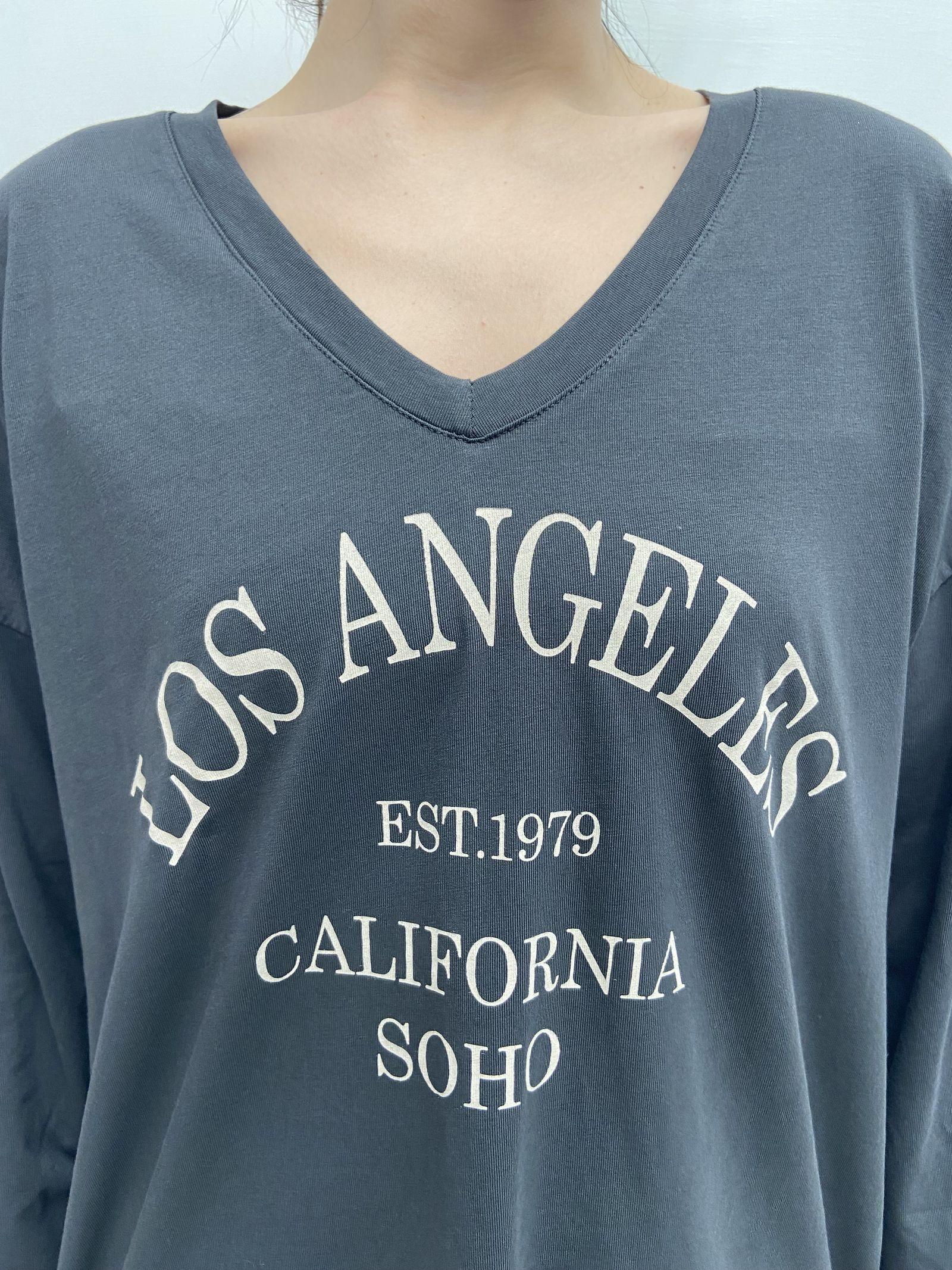 T-shirt stampa Los Angeles 2831LOSANGELES ANTRACITE OFELIA 