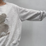Felpa con orsetto A1287 GRIGIO OFELIA 