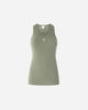 Top canotta a costine con logo uccellini