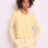 Cardigan con bottoni logati