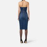 Abito bustier in denim - Elisabetta Franchi AJ44D56E2 104 ELISABETTA FRANCHI 