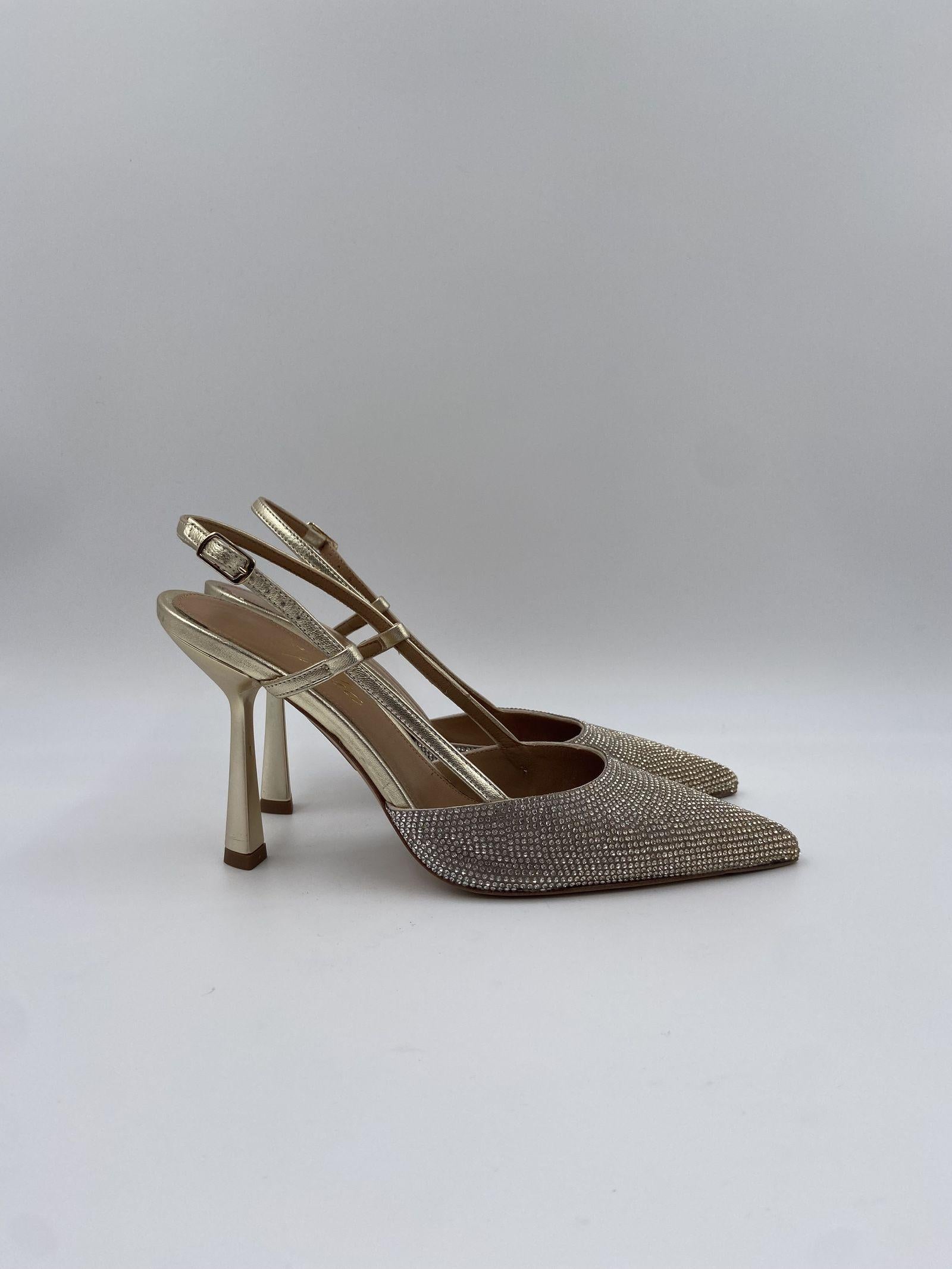 Sandalo alto con mini strass H2250 ORO OFELIA 
