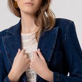 Giacca crop in denim con spalline - Fracomina FR26SJ1016D46093 L23 FRACOMINA 