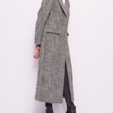Cappotto lungo monopetto in misto lana