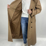 Trench lungo doppio petto B9322 CAMMELLO OFELIA 