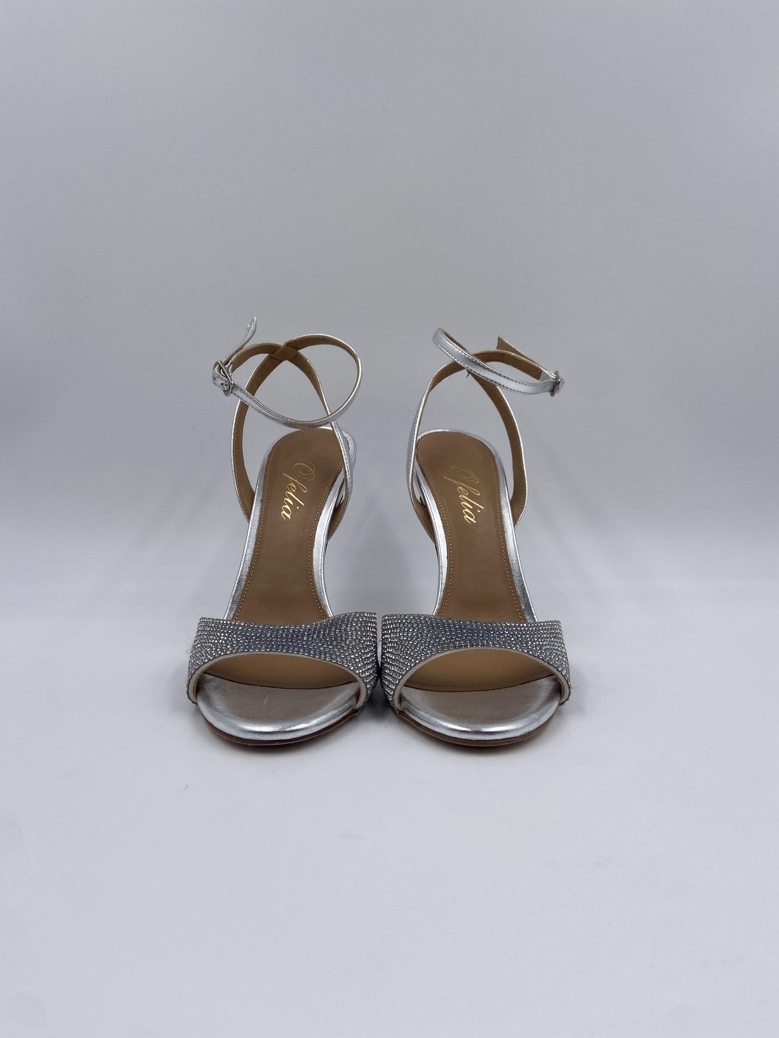 Sandalo aperto con mini strass H2286 ARGENTO OFELIA 