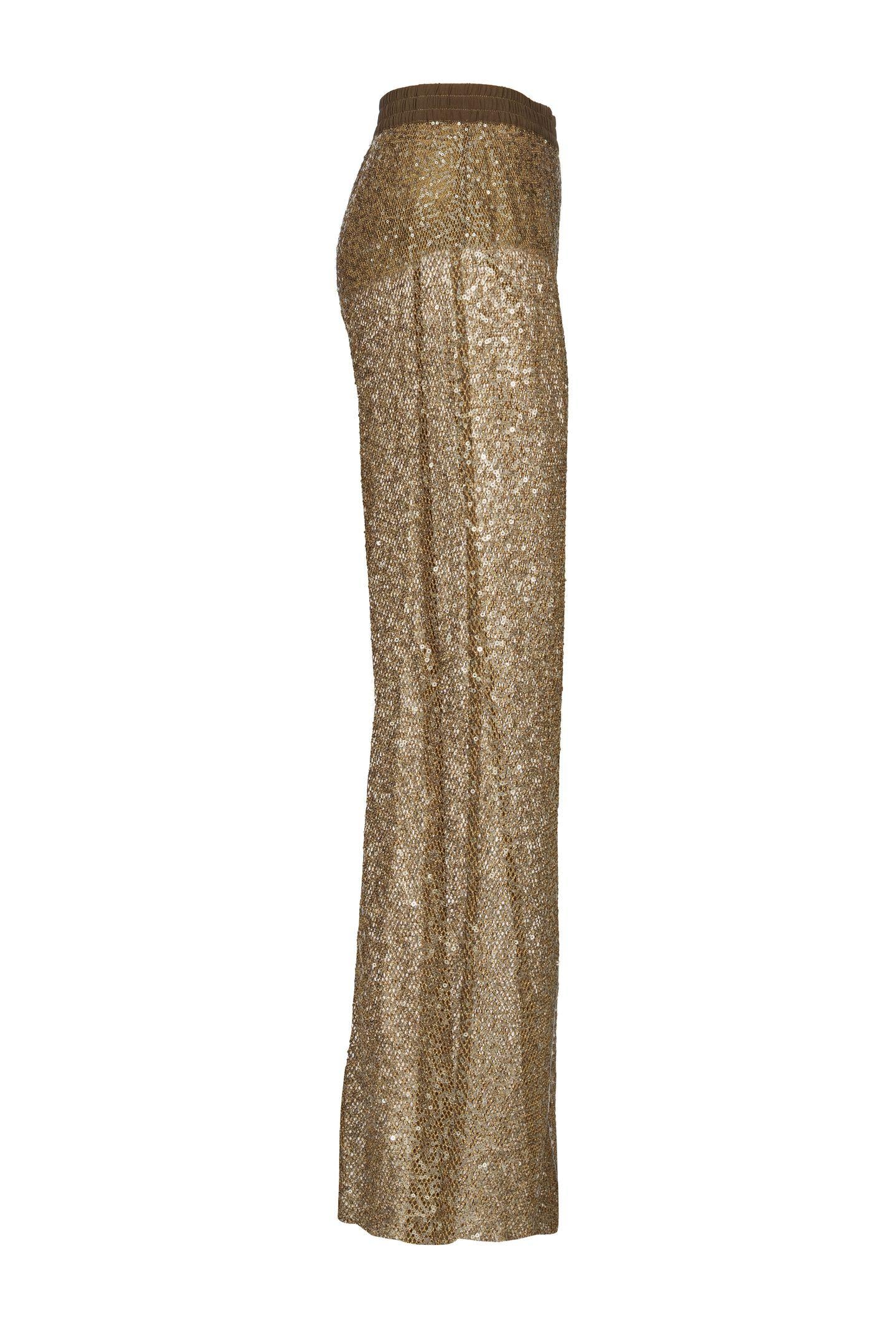 Pantalone palazzo rete paillettes 105009-A2EX X26 PINKO 