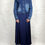 Camicia corta in denim medio scuro