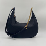 Borsa a spalla in pelle bottolata con catena