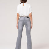 Jeans bootcut grigio con lavaggio medio