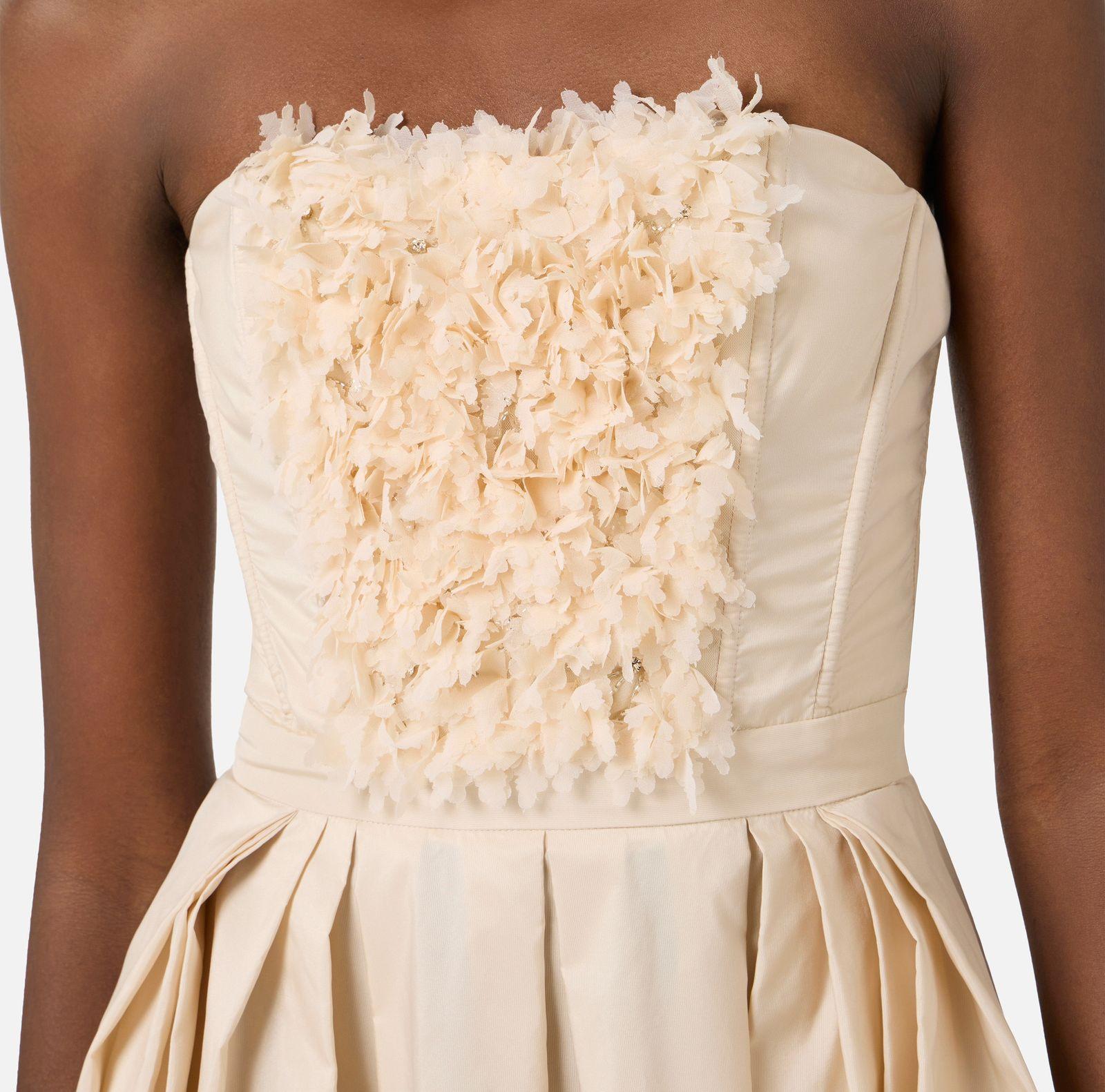 Abito in ottoman con ricami floreali - Elisabetta Franchi AB94262E2 045 ELISABETTA FRANCHI 