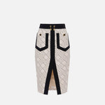 Gonna bicolor in doppio crepe - Elisabetta Franchi GOS0156E2 EF1 ELISABETTA FRANCHI 