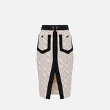 Gonna bicolor in doppio crepe - Elisabetta Franchi GOS0156E2 EF1 ELISABETTA FRANCHI 