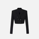 Giacca cropped in gabardina - Elisabetta Franchi GI22361E2 110 ELISABETTA FRANCHI 