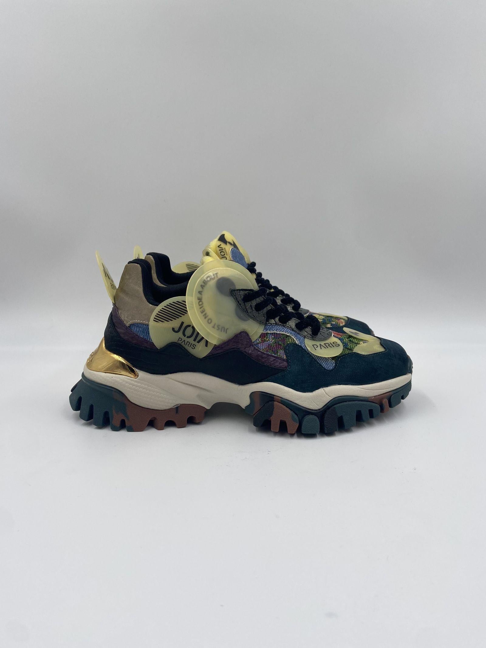 Sneakers verde blu e gialle 033-8004 VERDE JOIAPARIS 