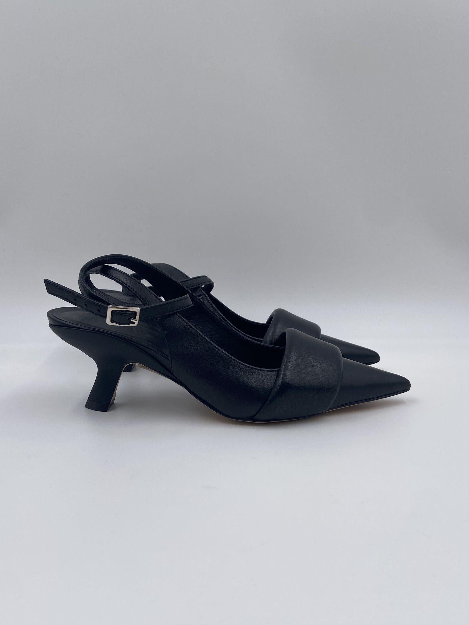 Sandalo slingback in pelle 1C6500D NERO VIC MATIE' 