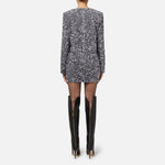 Abito in ciniglia ricamata con paillettes - Elisabetta Franchi AB70347E2 CG8 ELISABETTA FRANCHI 