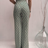 Pantalone stampa geometrica logata - Elisabetta Franchi PA00826E2 AT5 ELISABETTA FRANCHI 