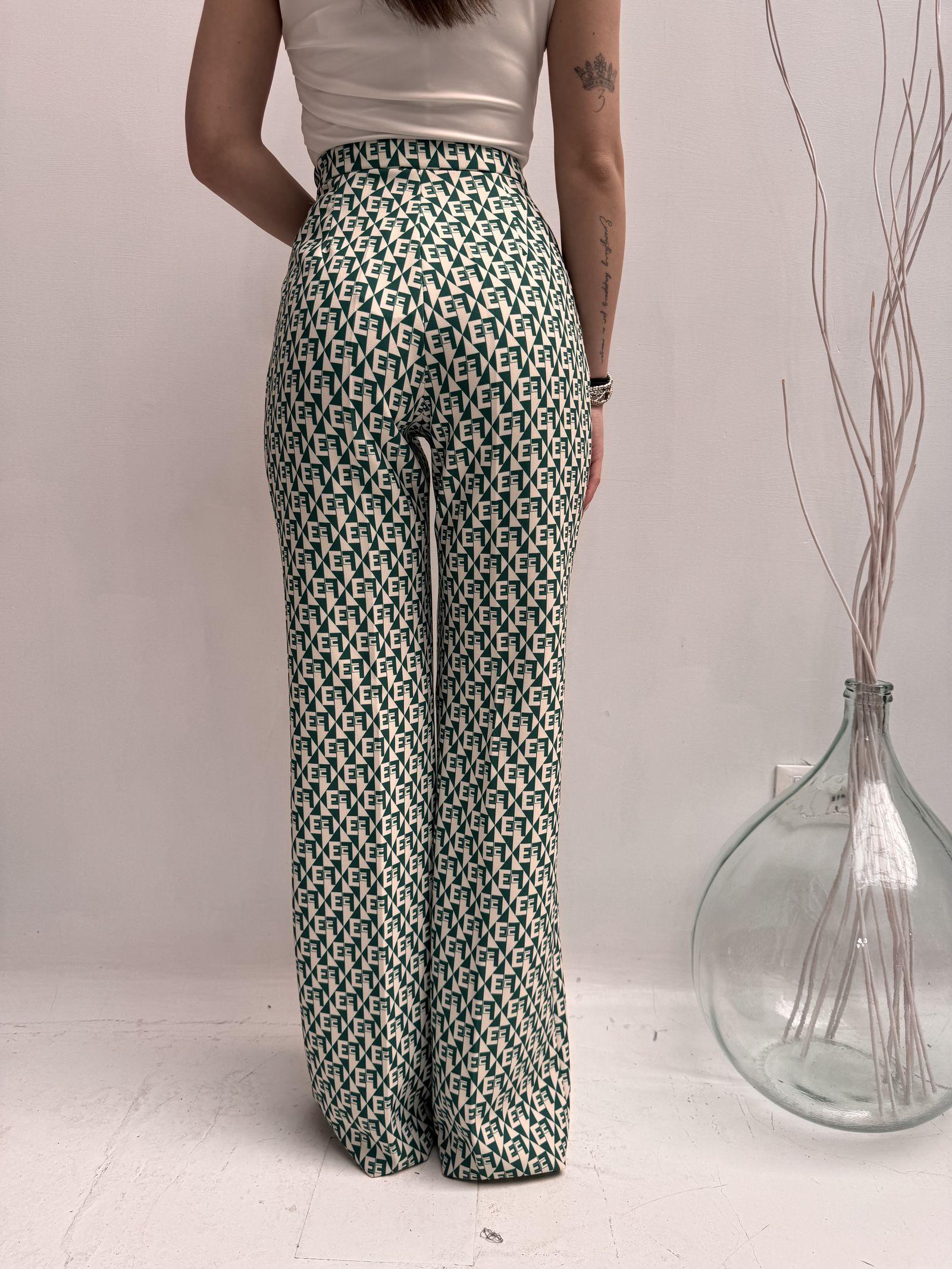Pantalone stampa geometrica logata - Elisabetta Franchi PA00826E2 AT5 ELISABETTA FRANCHI 