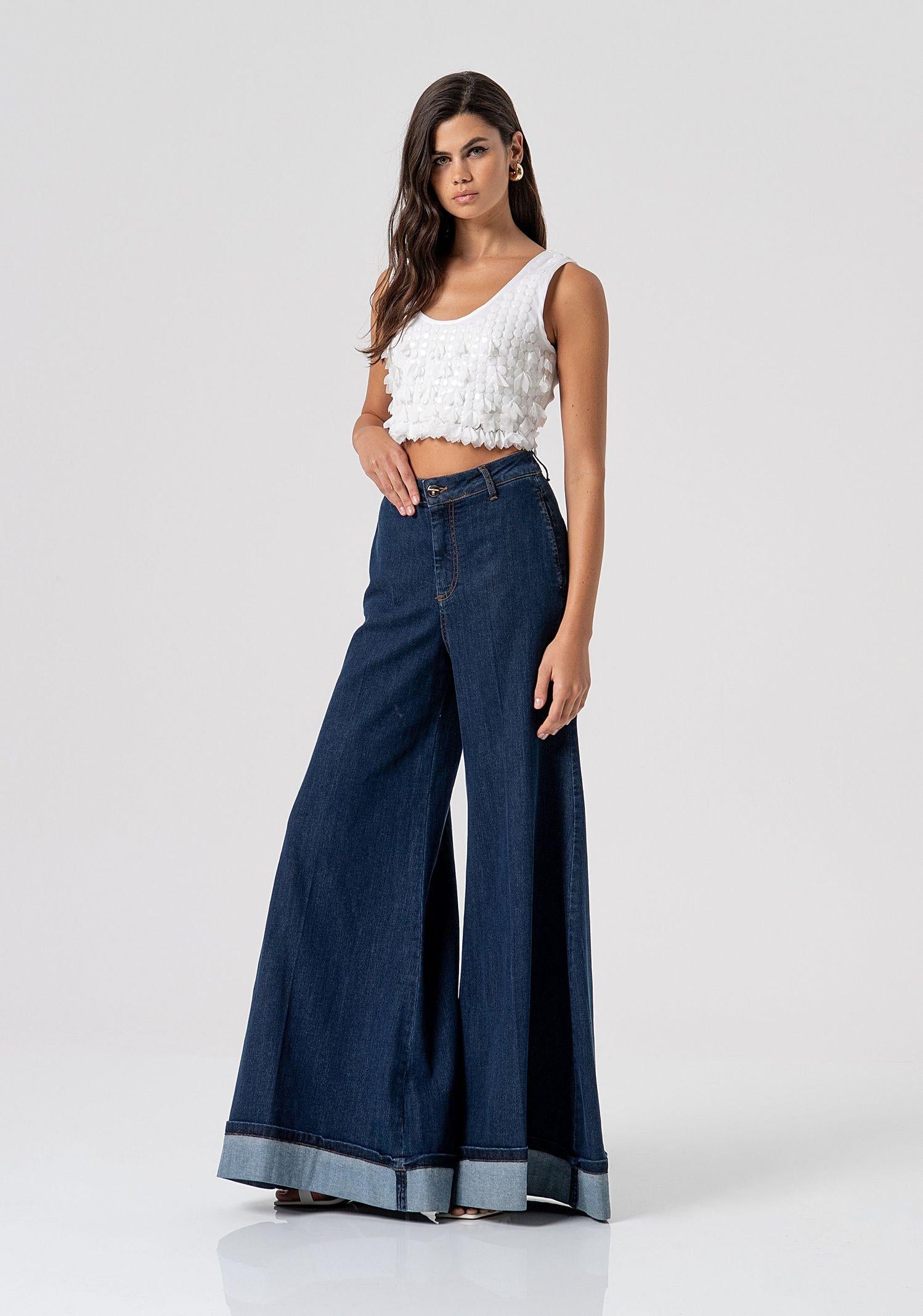 Jeans flare a palazzo - Fracomina FS26SV3017D40193 365 FRACOMINA 