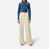 Giubbotto cropped in denim - Elisabetta Franchi BJ37I51E2 139 ELISABETTA FRANCHI 