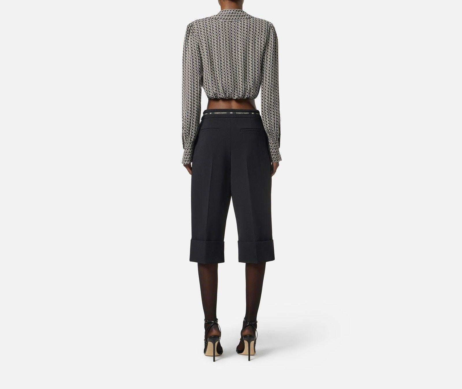 Bermuda con nastro logo - Elisabetta Franchi PA11656E2 110 ELISABETTA FRANCHI 
