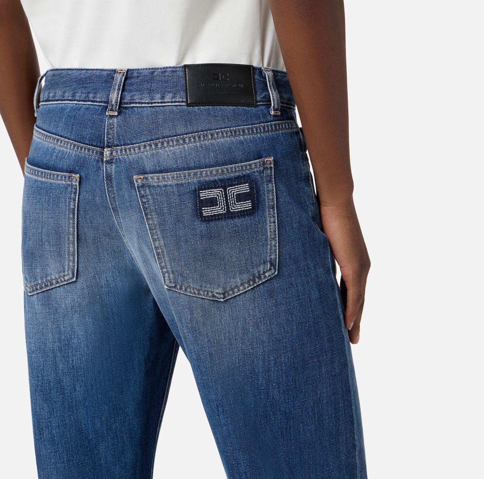 Jeans palazzo con logo - Elisabetta Franchi PJ09I56E2 104 ELISABETTA FRANCHI 