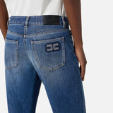 Jeans palazzo con logo - Elisabetta Franchi PJ09I56E2 104 ELISABETTA FRANCHI 