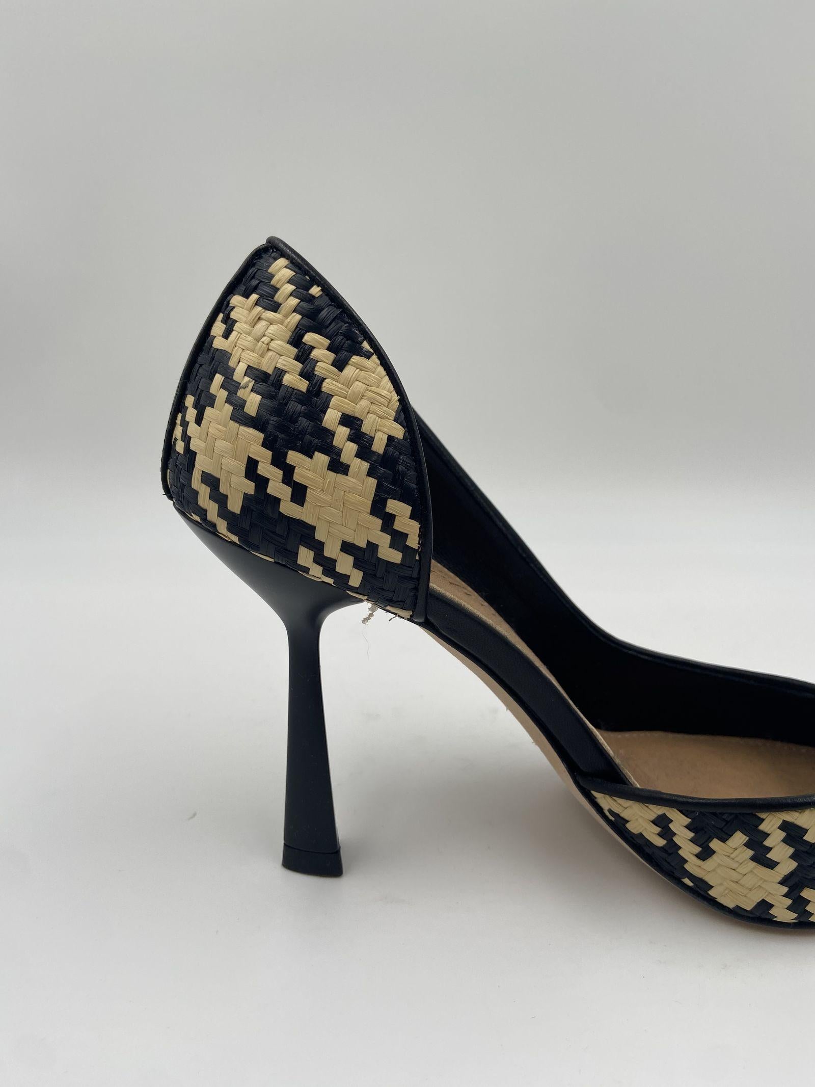 Sandalo in rafia con apertura laterale H2237 NEROBEIGE OFELIA 