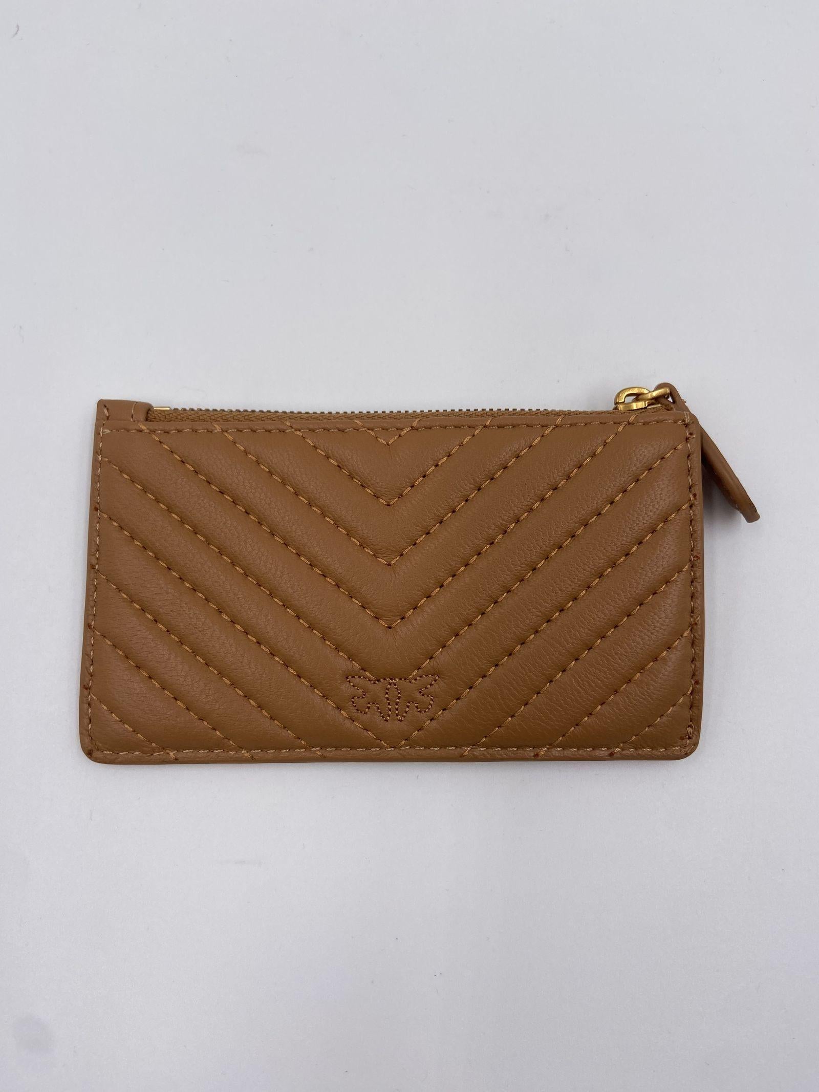 Portacarte con lavorazione chevron 100251A0GK C83Q PINKO 