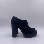 Tronchetto scamosciato con plateau LB645 NERO LELLA BALDI 