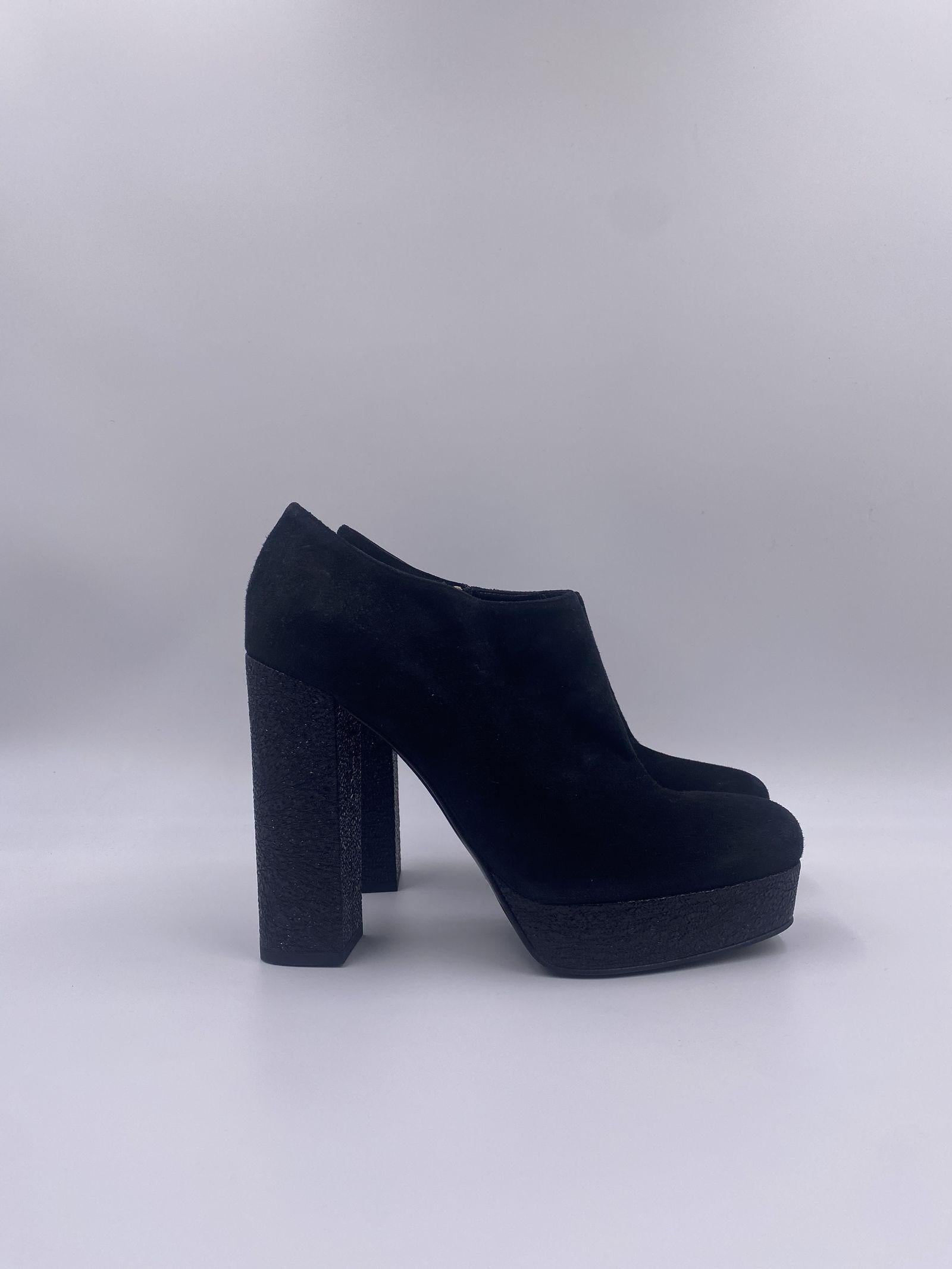 Tronchetto scamosciato con plateau LB645 NERO LELLA BALDI 