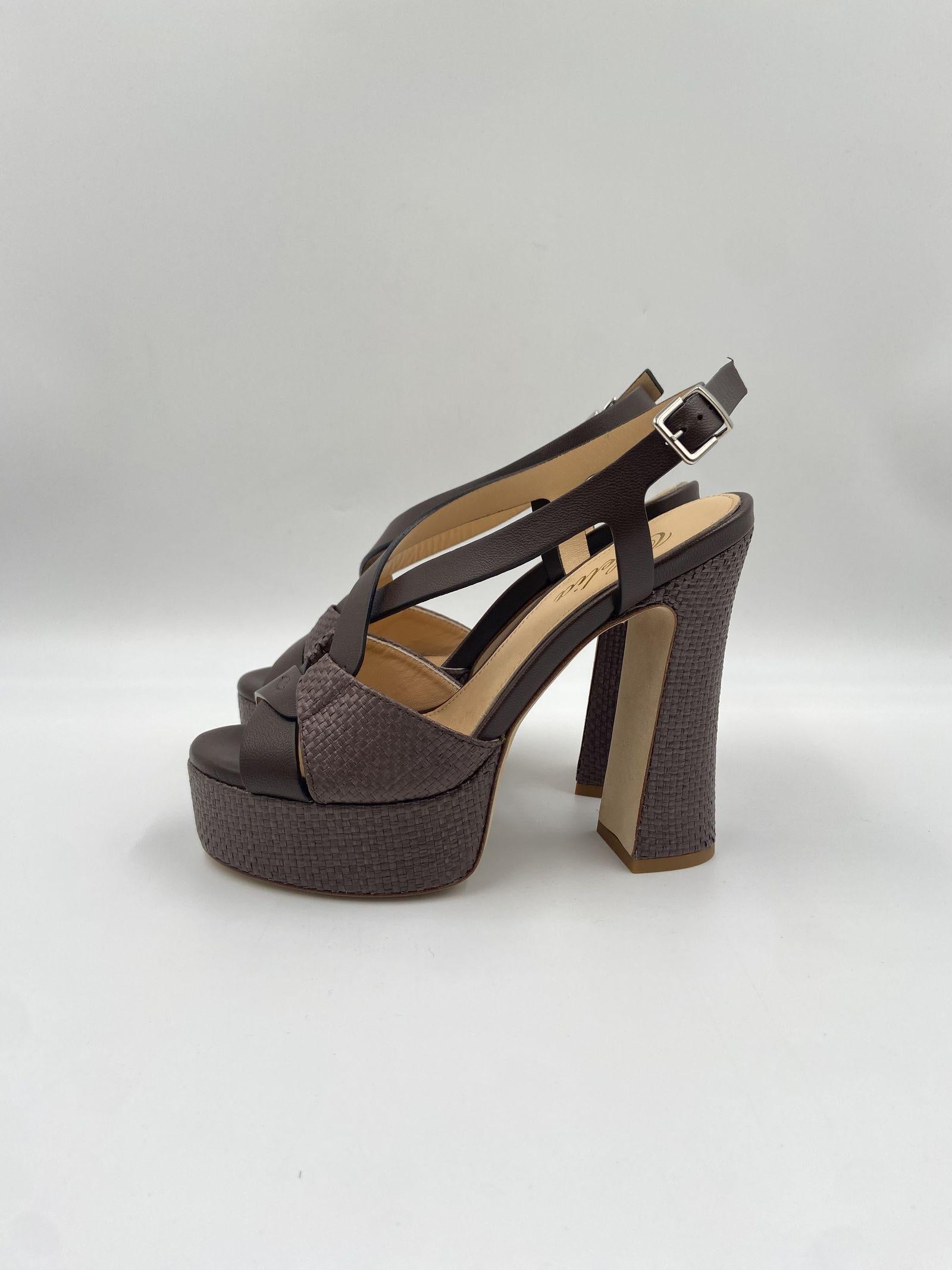 Sandalo con plateau - Ofelia 3101 MORO OFELIA 