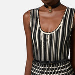 Abito midi con micro rouches - Elisabetta Franchi AM49S51E2 685 ELISABETTA FRANCHI 