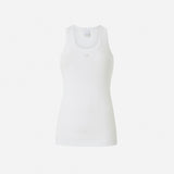 Top canotta a costine con logo uccellini