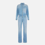 Tuta denim con lettering - Elisabetta Franchi TJ44D61E2 192 ELISABETTA FRANCHI 