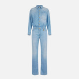 Tuta denim con lettering - Elisabetta Franchi TJ44D61E2 192 ELISABETTA FRANCHI 