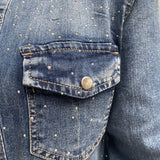 Camicia in denim con strass