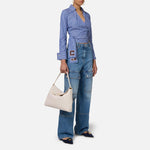Camicia in popeline rigato con fusciacca ricamata CAS744E3 CL7 ELISABETTA FRANCHI 