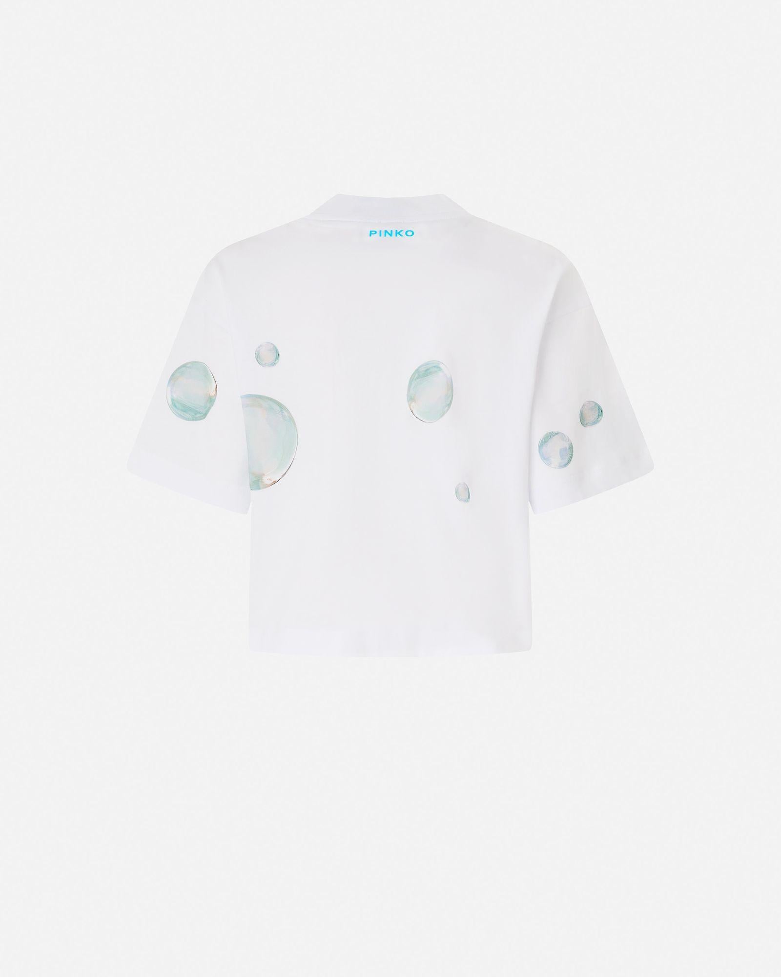 T-shirt con stampa e applicazioni 105704A2UG Z05 PINKO 