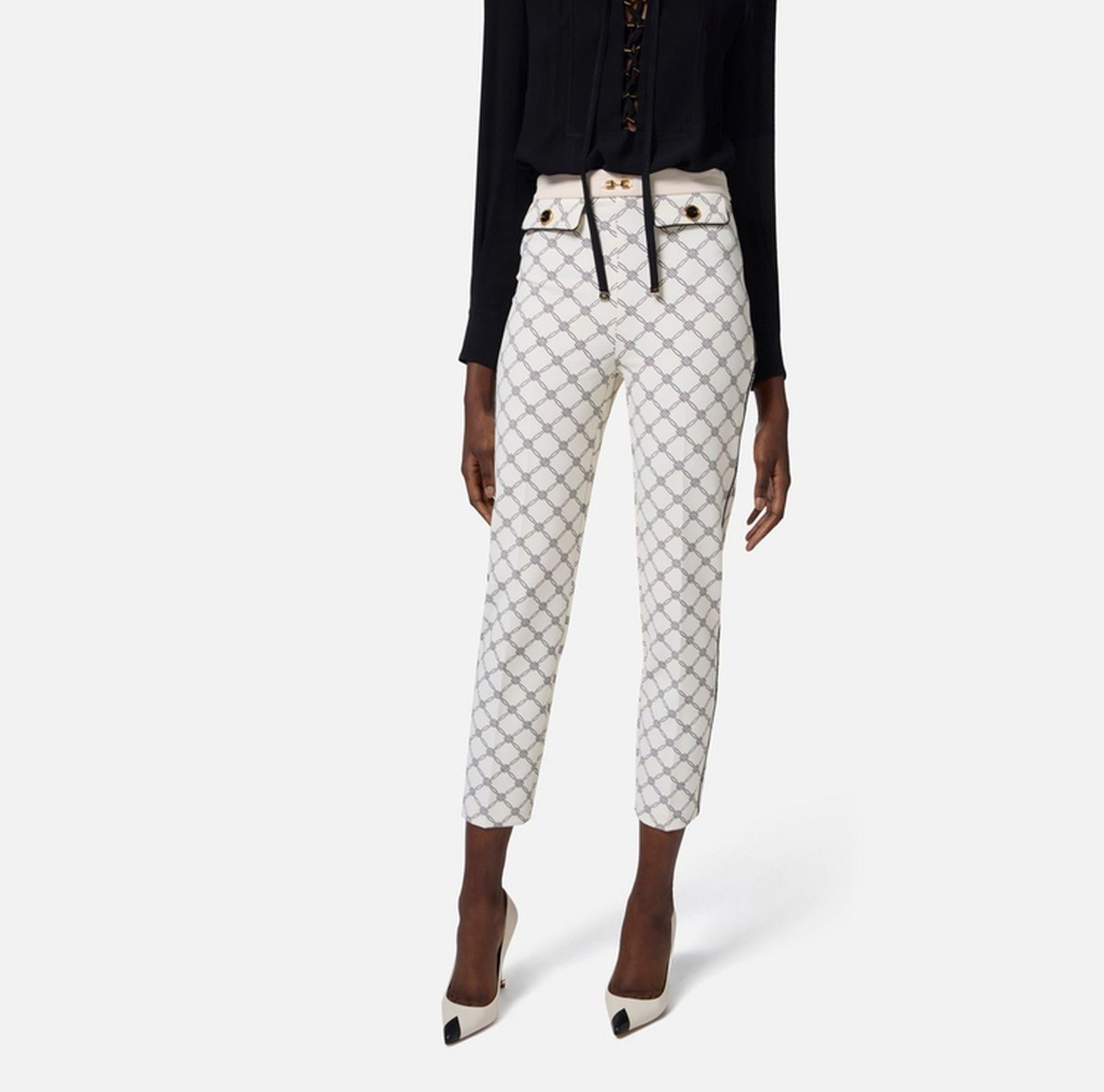 Pantalone con stampa losanghe - Elisabetta Franchi PAS7151E2 E84 ELISABETTA FRANCHI 