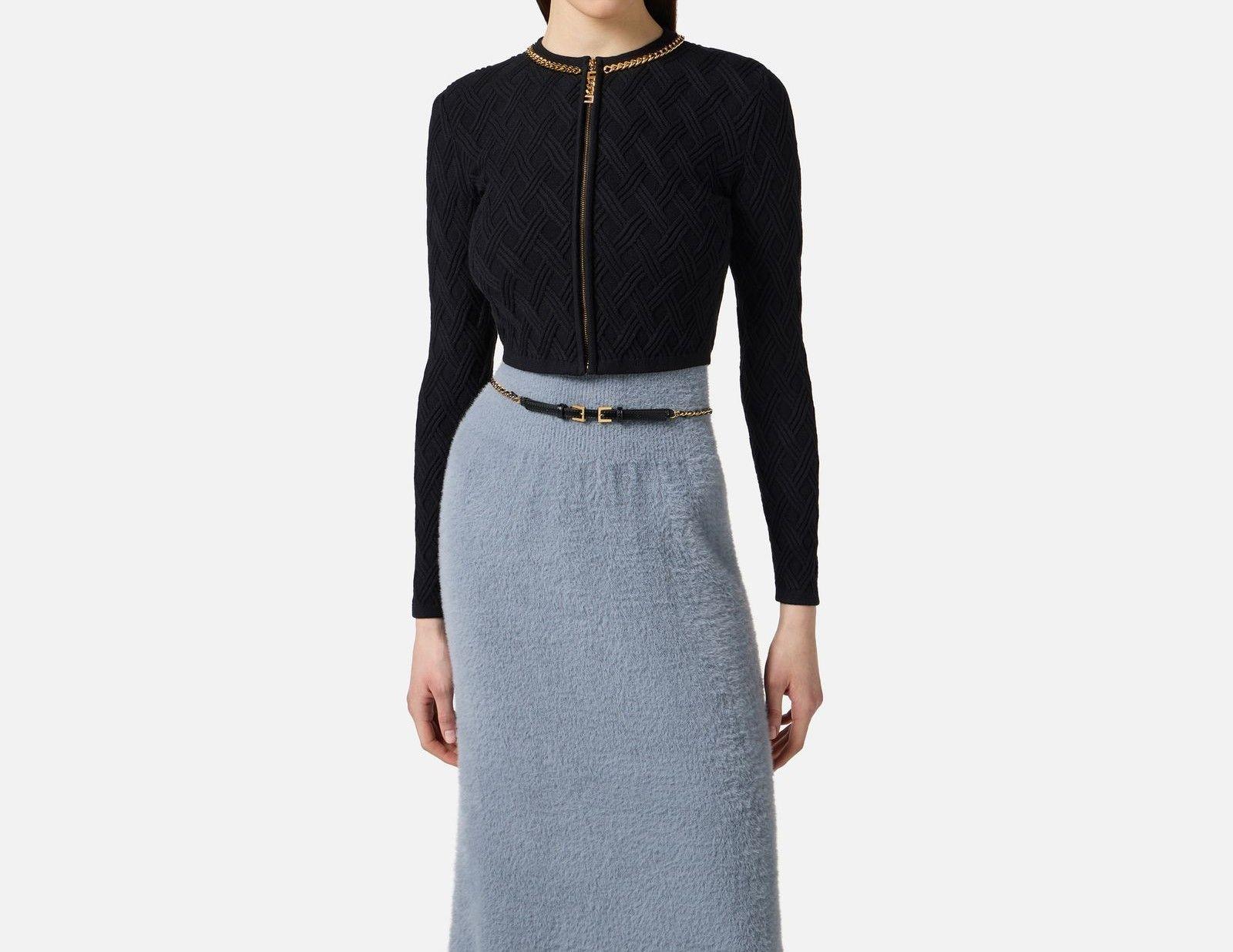 Cardigan con catena - Elisabetta Franchi MK29B56E2 110 ELISABETTA FRANCHI 
