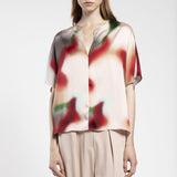 Blusa in raso fantasia multicolor